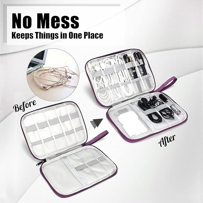 CILLA Travel Cord Organizer Case, Portable Waterproof Storage Bag - Image 2