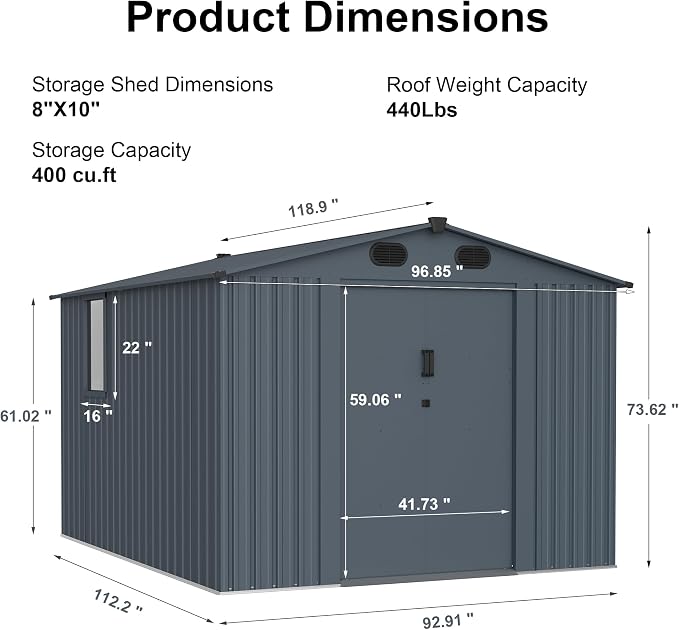 Outdoor Storage Shed 8x10 FT - Image 7