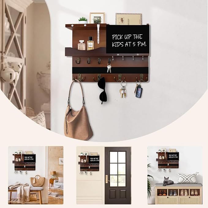 Key Holder for Wall Mount, Farmhouse Mail and Key Holder for Wall Hanger - Image 9