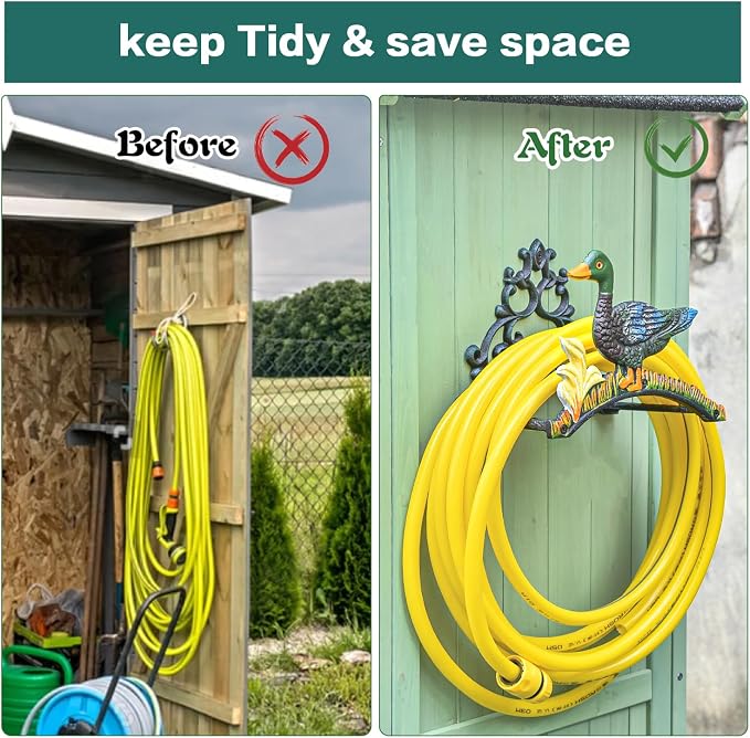 Sungmor Heavy Duty Cast Iron Garden Hose Holder | Water Hose Hanger Wall - Image 6