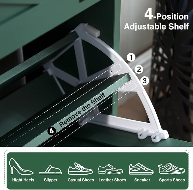 Shoe Storage Cabinet, Farmhouse Shoe Organizer - Image 4