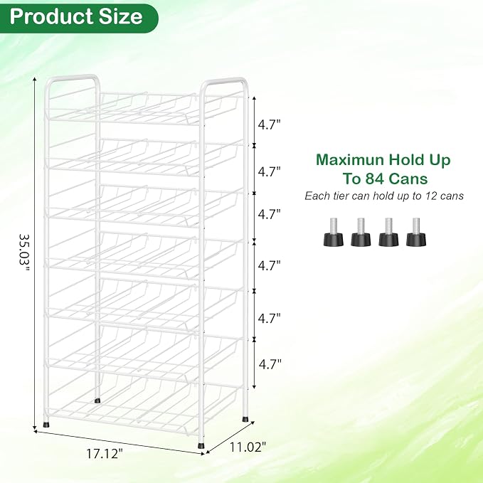 Vrisa Can Organizer for Pantry 7 Tier Canned Food Organizer Can Storage Rack - Image 2