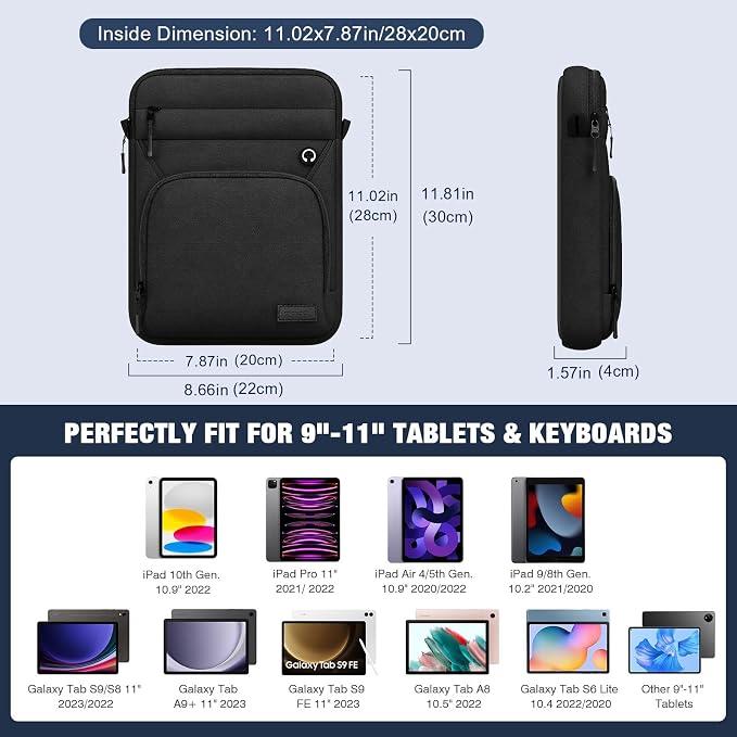 MoKo 9-11 Inch 360° Protective Tablet Sleeve Bag, Fits iPad Air M3 11, 5/4th - Image 2