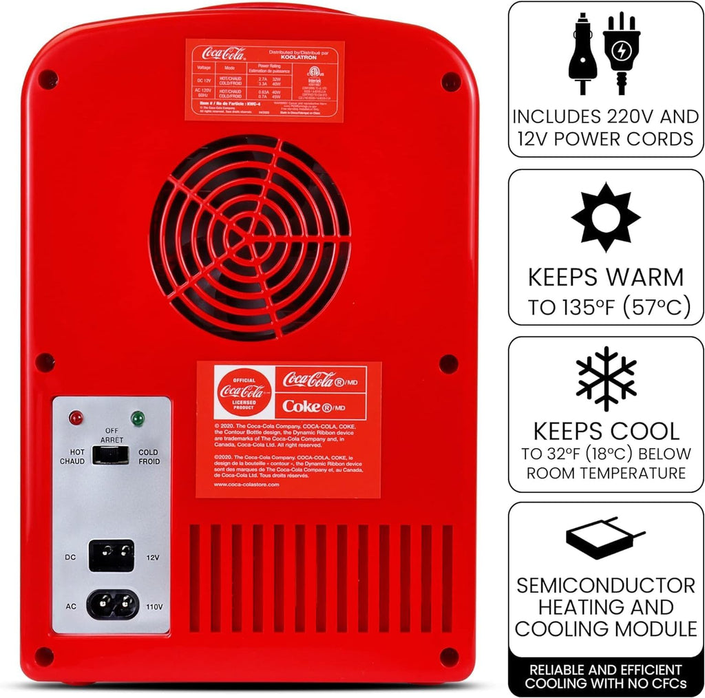 Coca Cola Polar Mini Fridge - Refrigerator for Bedroom Office