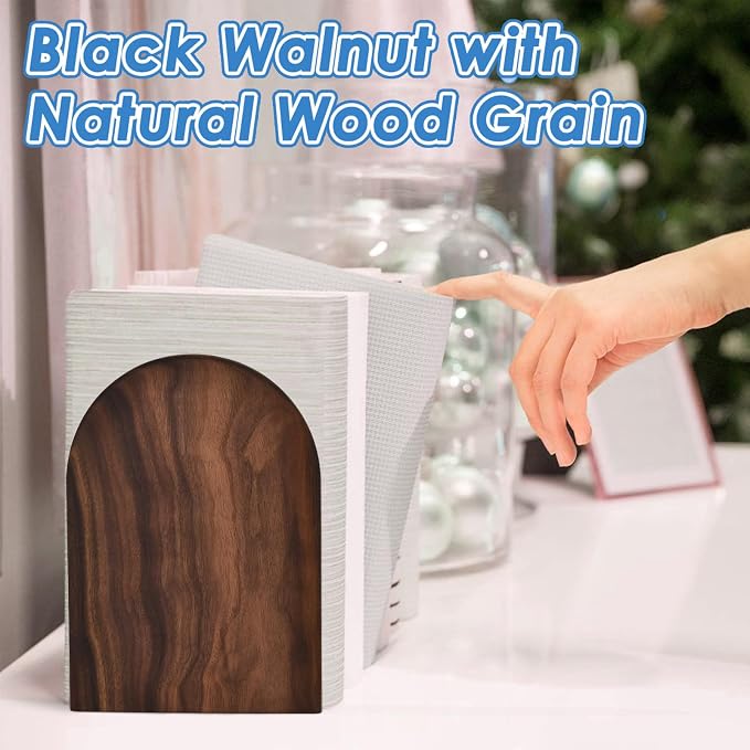 Book Ends, Large Sturdy Wooden Bookends - Image 7