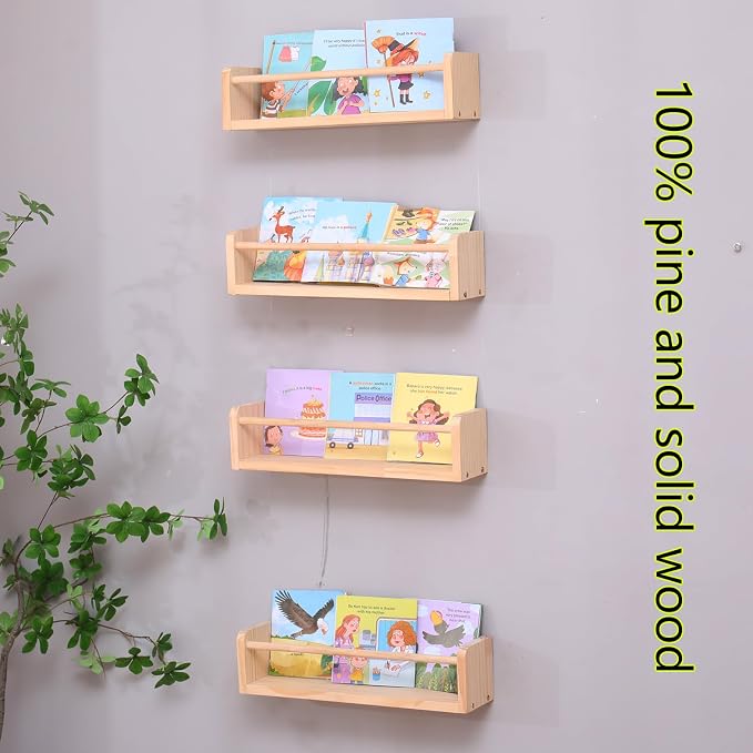 Set of 4 Wall-Mounted Kids Bookshelf - Image 7