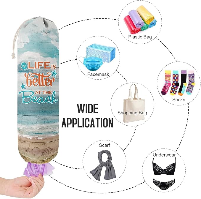 Life is Better at The Beach, Grocery Bags Holder Organizer - Image 6