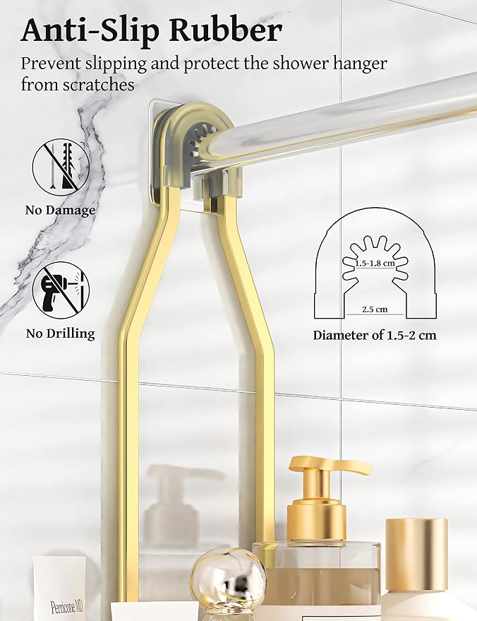 YASONIC Shower Caddy Over Shower Head Never Rust Aluminum Large Hanging Shower - Image 5