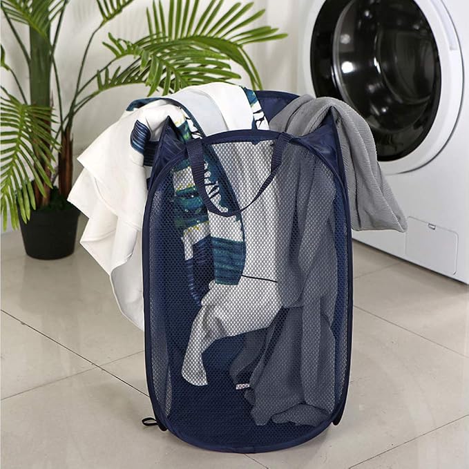Larpur Popup Mesh Laundry Basket, Collapsible and Portable Clothes Washing - Image 3