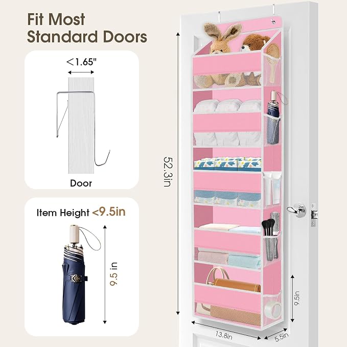 2 Pack Over The Door Organizer Hanging Storage Organizers - Image 2