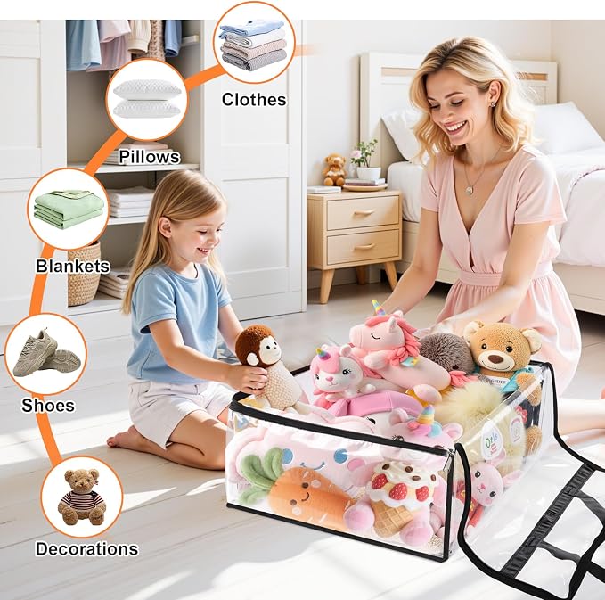 Clear Clothes Storage Bags, 8 Pack Closet Organizers and Under Bed Storage - Image 5