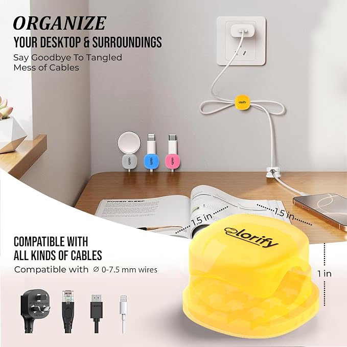 12 Pack Spring Cable Clips, Adhesive Cord Holders - Image 2