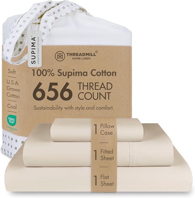 Threadmill Twin XL Sheet Sets | 656 Thread Count 100% Supima Cotton Sheets by ThreadmillHomeLinen