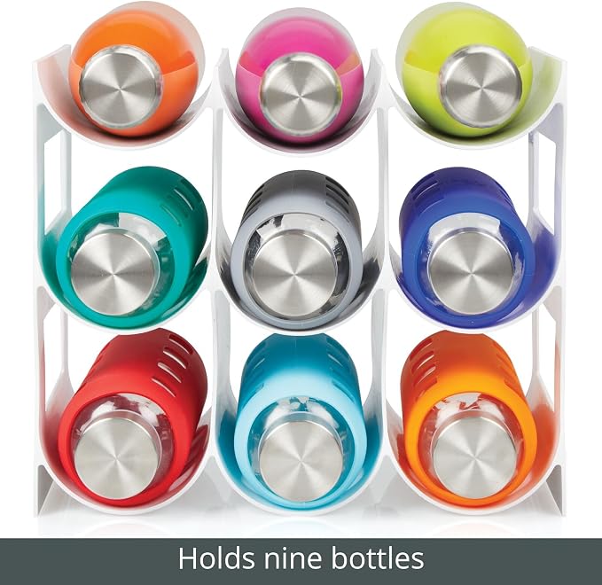 mDesign Plastic Free-Standing Water Bottle Organization/Wine Rack Storage - Image 5