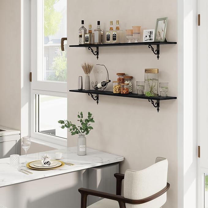 RICHFOCUS Floating Shelves for Wall Decor, 47.3W x 8D Shelves Set of 2 - Image 2