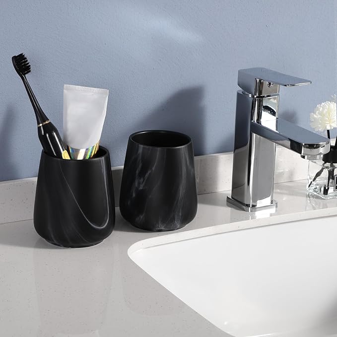 Marble Black Toothbrush Holder for Bathroom - Image 5