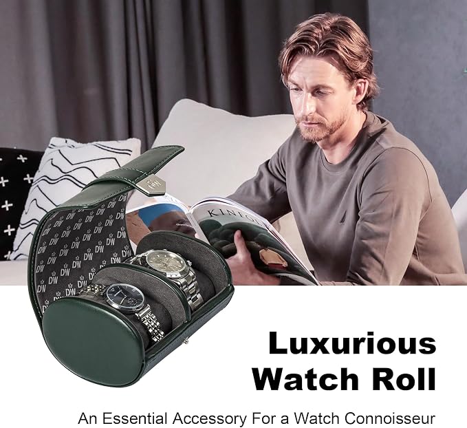 DUKWIN Watch Roll for 2 Watches, Vegan Leather Travel Watch Case Organizer - Image 5
