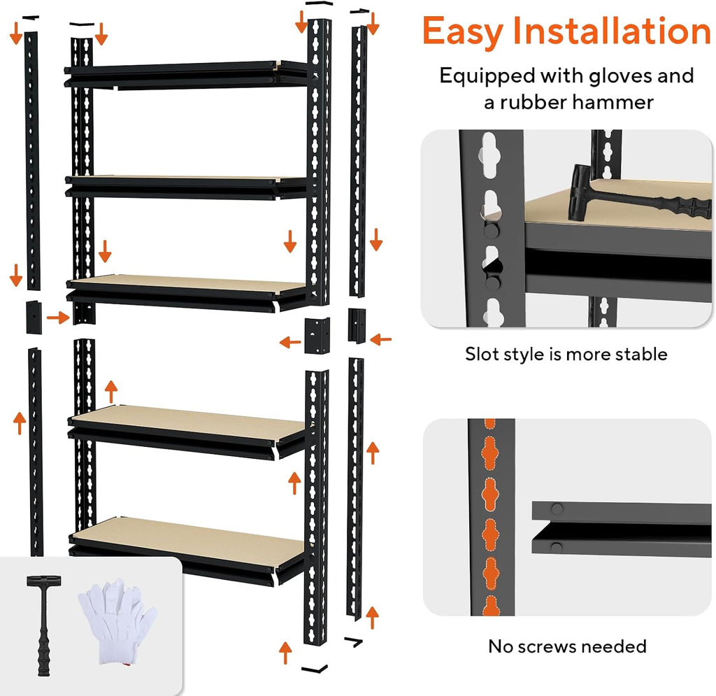 Garage Shelving 5 Tier Adjustable Metal Storage Shelves, Heavy Duty