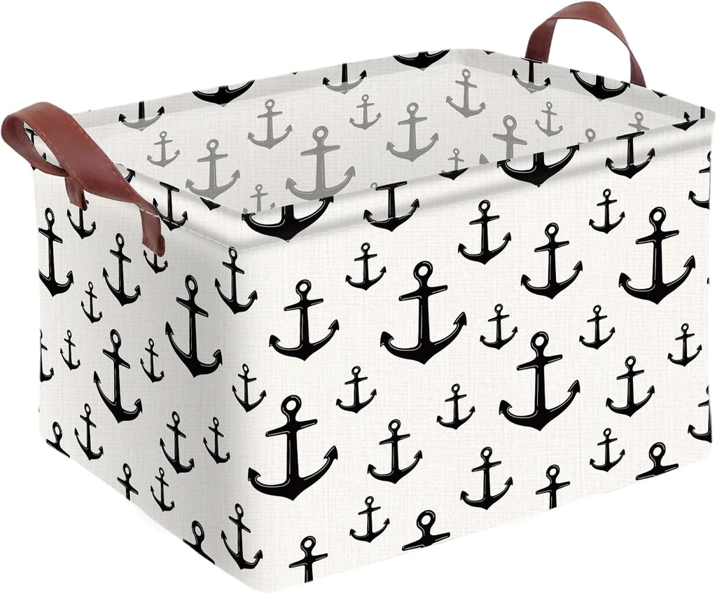Anchor Storage Basket Waterproof Canvas Toy Storage Bin Home Anchor