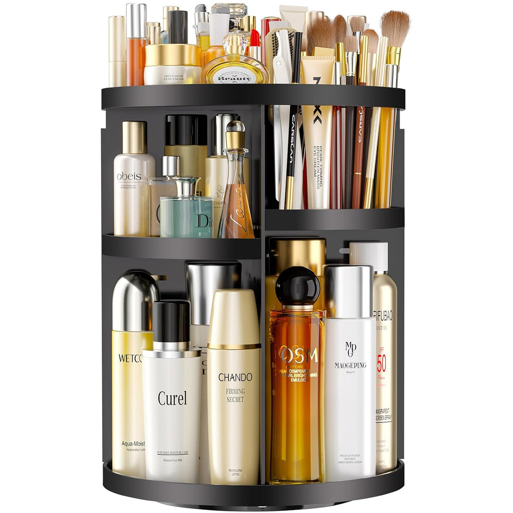 Makeup Organizer 360 rotating, Adjustable Skincare Organizers with
