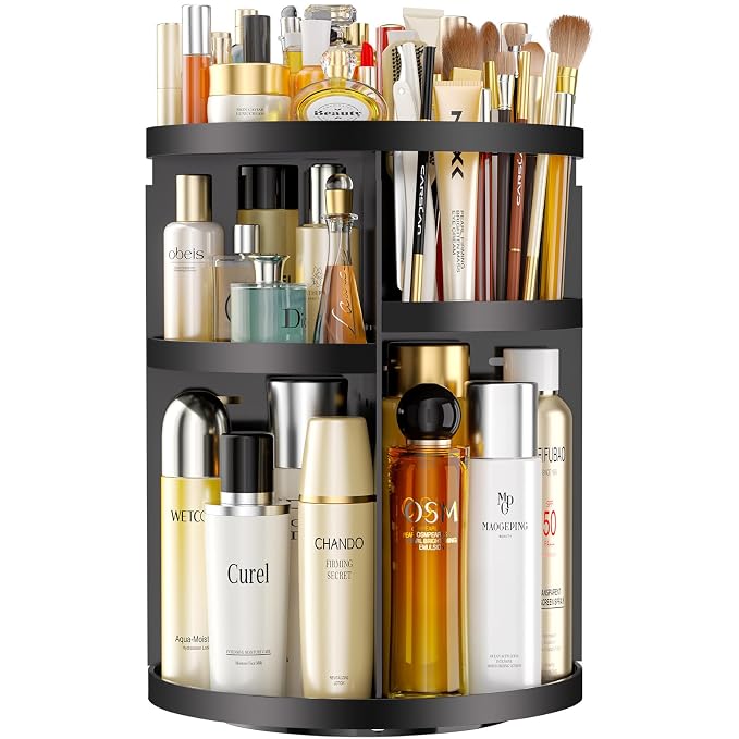 Makeup Organizer 360 rotating, Adjustable Skincare Organizers by HEMTROY