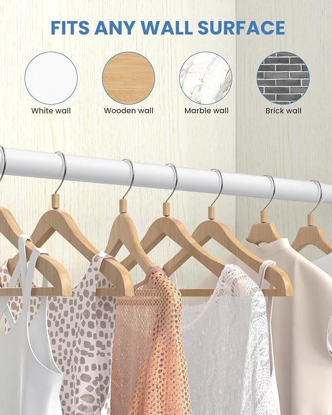 3 PACK Closet Rods for Hanging Clothes, 17 to 39 Inches Stepless Adjustable - Image 6