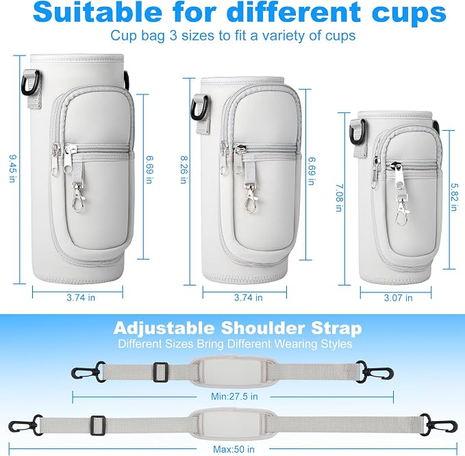 Water Bottle Holder with Strap for Hydroflask 32oz 40oz, Carrier Sling Bag with - Image 2