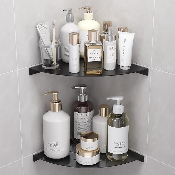 2 Pack Corner Shower Shelves Load Capacity 40 lbs 304 Stainless Steel Shower - Image 2