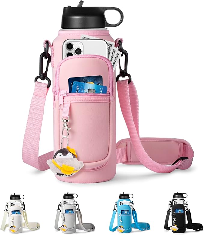 Water Bottle Holder with Strap for Hydroflask 32oz 40oz, Carrier Sling Bag with by RRegen