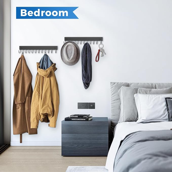 Belt Hanger Wall Mounted, Wooden Belt Organizer Max 12 Storage Capacity - Image 5