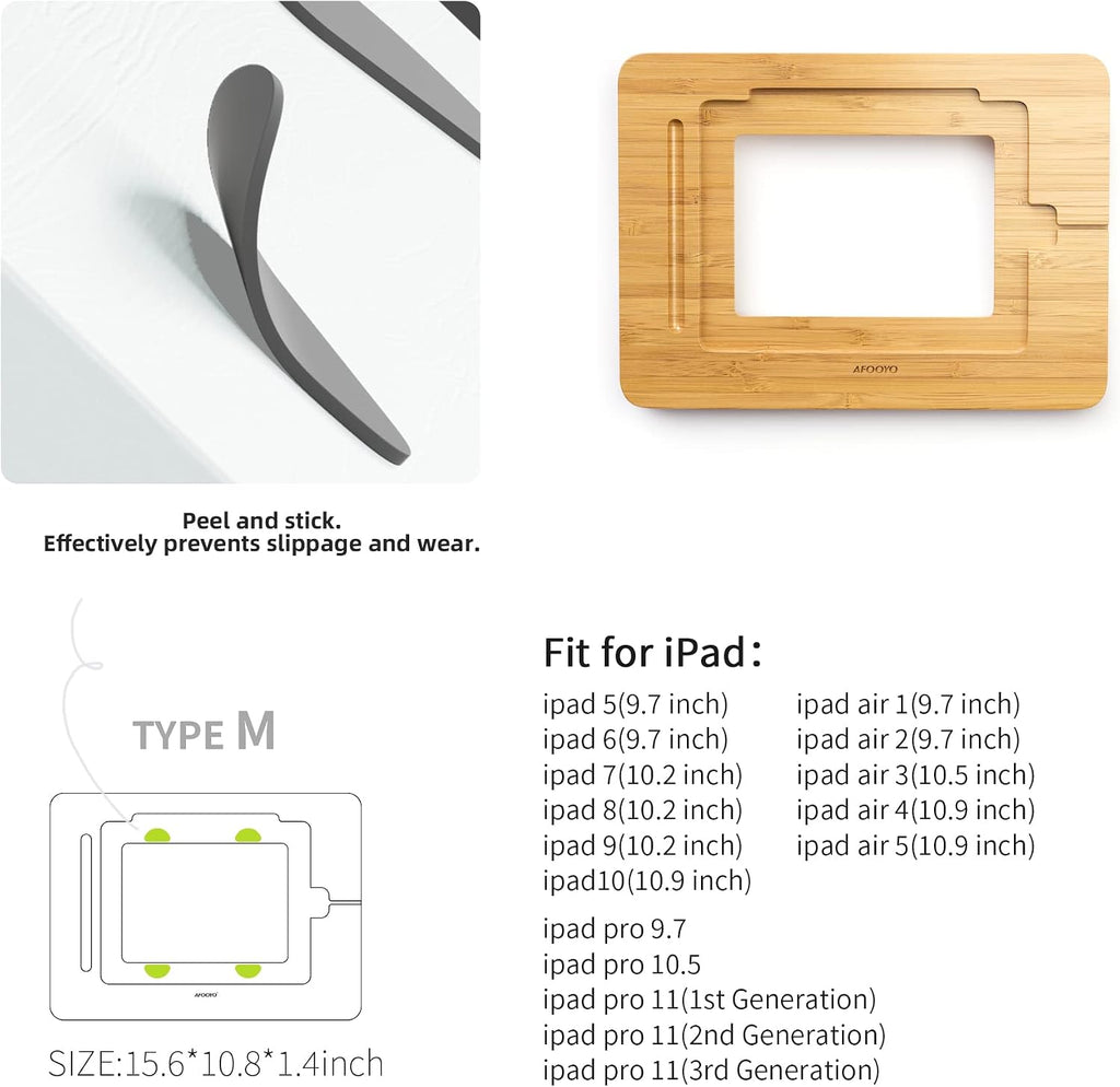 AFOOYO Bamboo Tablet Drawing Stand - Portable & Adjustable 5