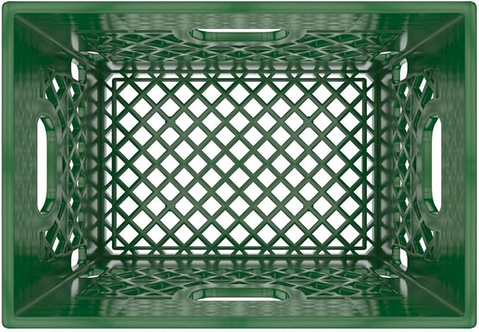 Heavy Duty Plastic Storage Milk Crates, Stackable Utility Organizer Bins - Image 7