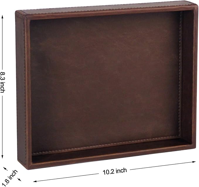 Vixdonos Leather Valet Tray Rectangular Catchall Tray Counter Organizer - Image 2