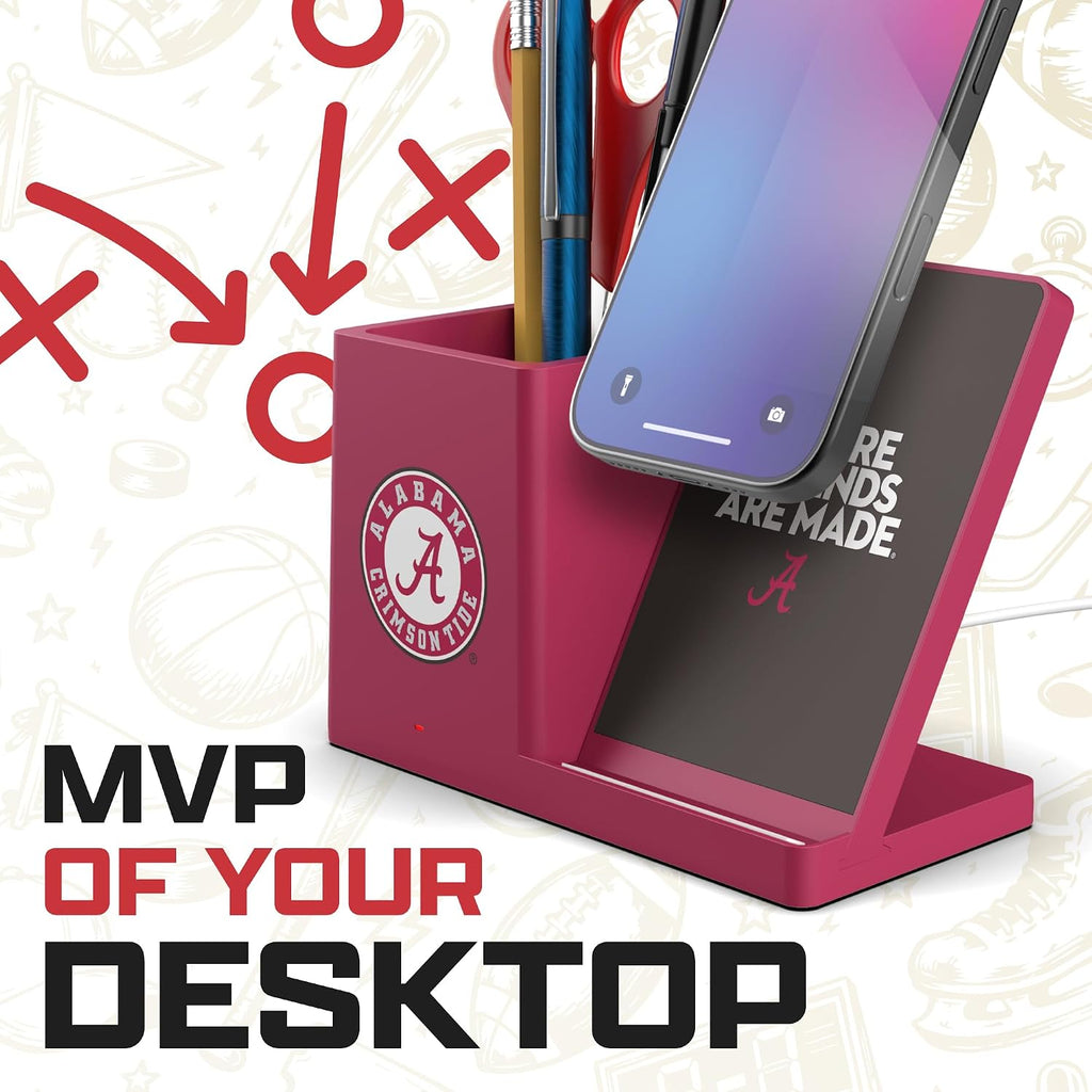 SOAR NCAA Unisex Wireless Charging Stand with Desktop Organizer