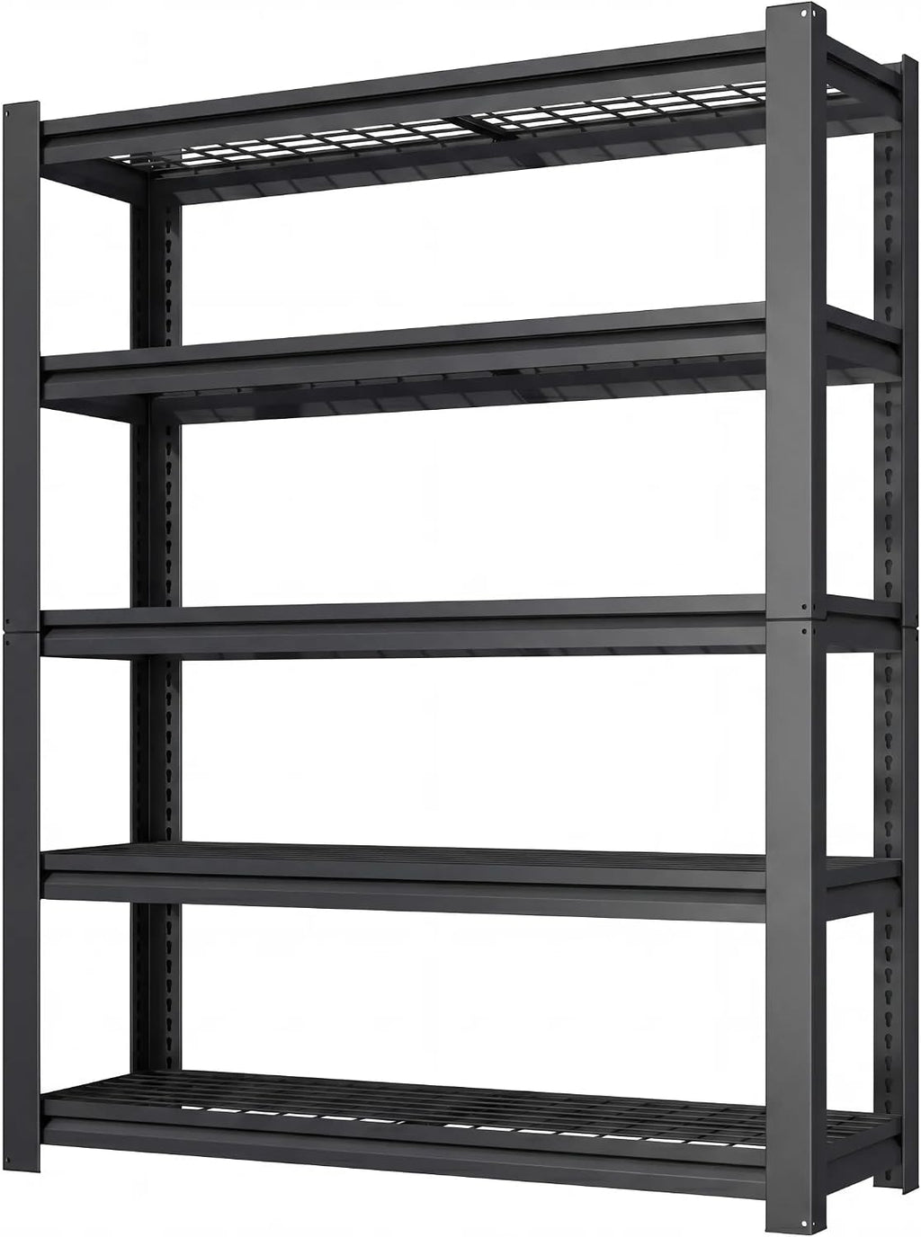 72" H Heavy Duty Garage Shelving, Metal Storage Shelves, 5 Tier