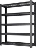 72" H Heavy Duty Garage Shelving, Metal Storage Shelves, 5 Tier
