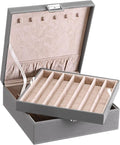 BEWISHOME 2-Layer Necklace Jewelry Box, Modern Style Necklace Storage, PU by BEWISHOME
