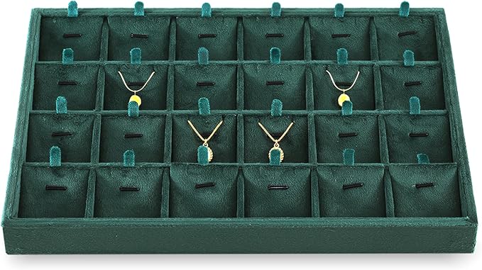 Necklace Display Tray, Velvet Jewelry Organizer, Premium Pendant Display by Yinbeini