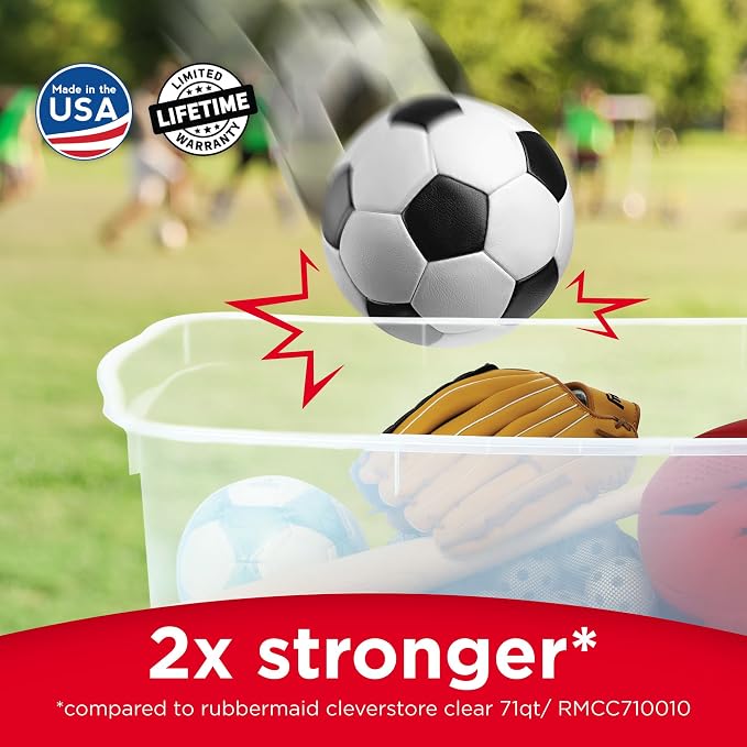 Rubbermaid Roughneck Clear 66 Qt/16.5 Gal Storage Containers, Visible Base - Image 5