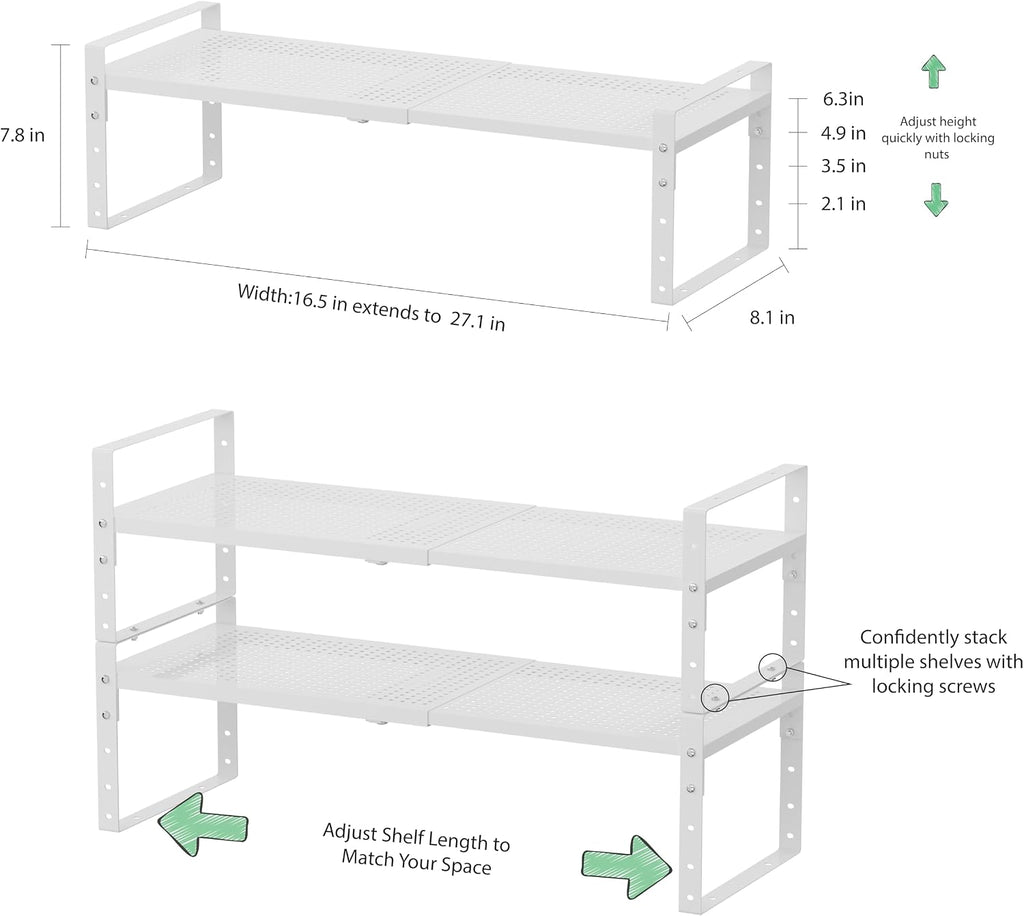 Expandable & Stackable Metal Shoe Rack, Thickened Steel, Heavy-Duty