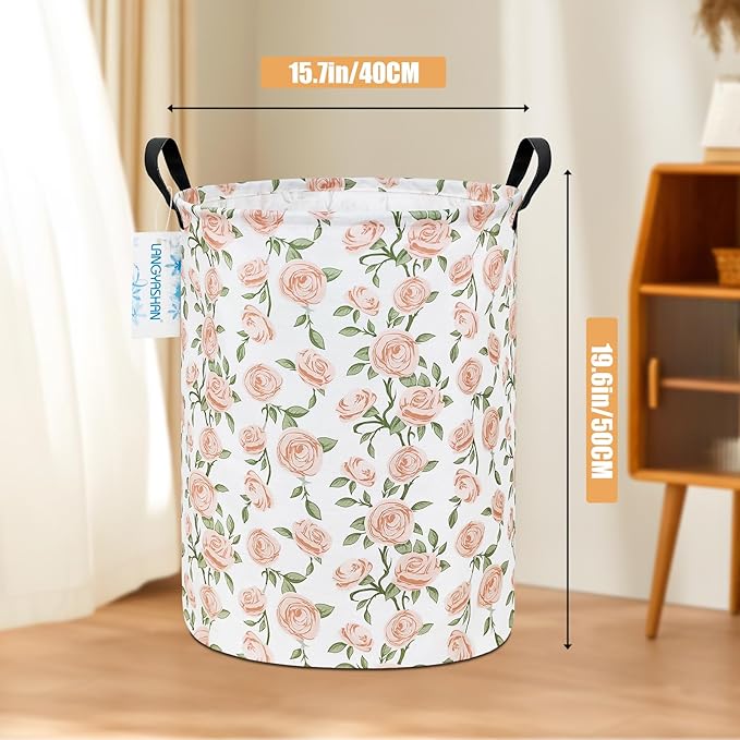 LANGYASHAN Laundry Basket Canvas Fabric Collapsible Organizer Basket - Image 2