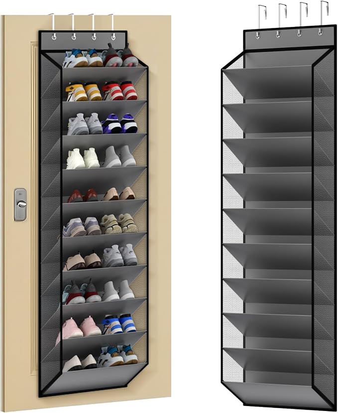 KEEPJOY 10 Tiers Mesh Over Door Shoe Organizer Storage, Hanging Shoe Holder by KEEPJOY