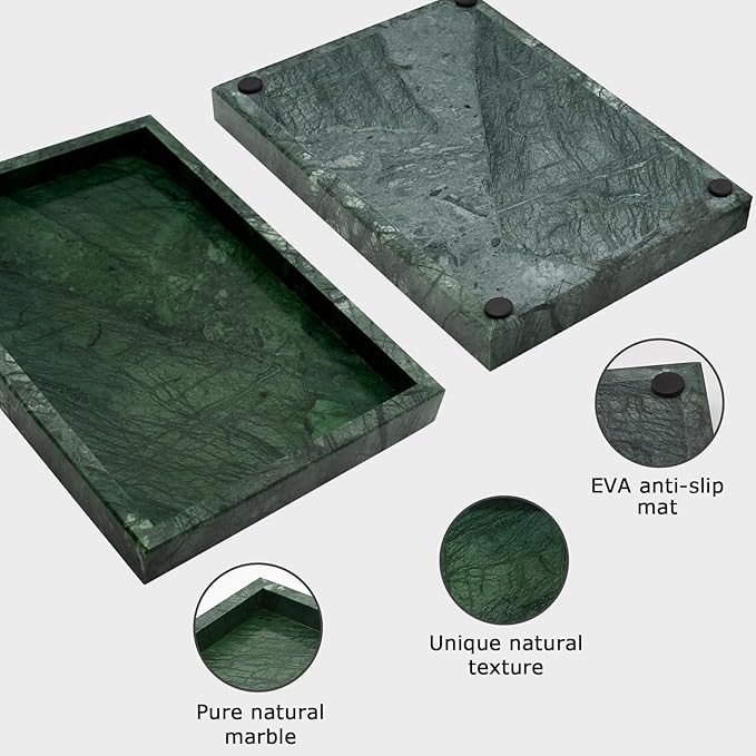 Green Marble Tray, Pure Natural Vanity Tray, Marble Trays - Image 3