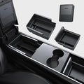BASENOR 3PCS Tesla Model Y Model 3 Center Console Organizer Armrest Hidden by BASENOR