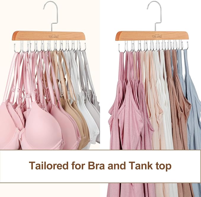TOPIA HANGER Bra Hanger for Closet, Tank Top Hangers 20 Hooks Capacity Foldable - Image 4