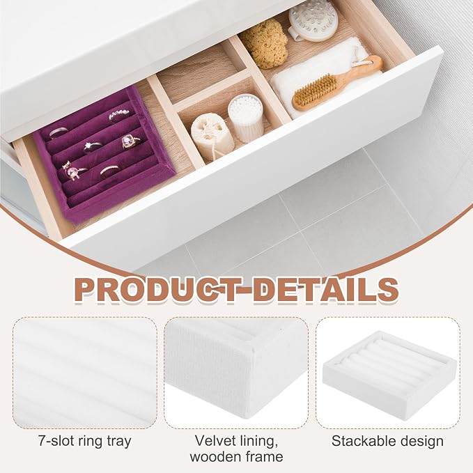 uxcell Stackable Jewelry Storage Tray, Jewelry Tray Drawer Organizer, Small - Image 3