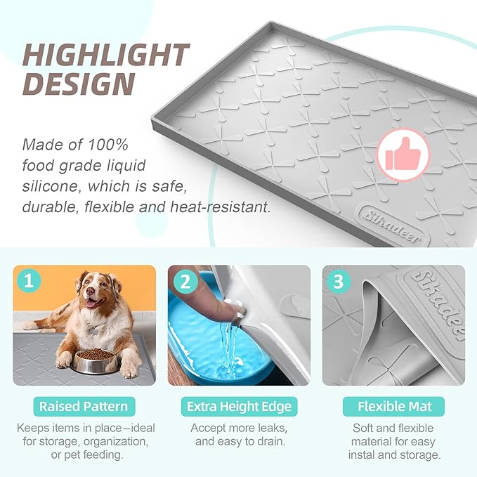 SIKADEER 31" x 22" Under Sink Mat Waterproof, Silicone Mat Kitchen Drawer Shelf - Image 5