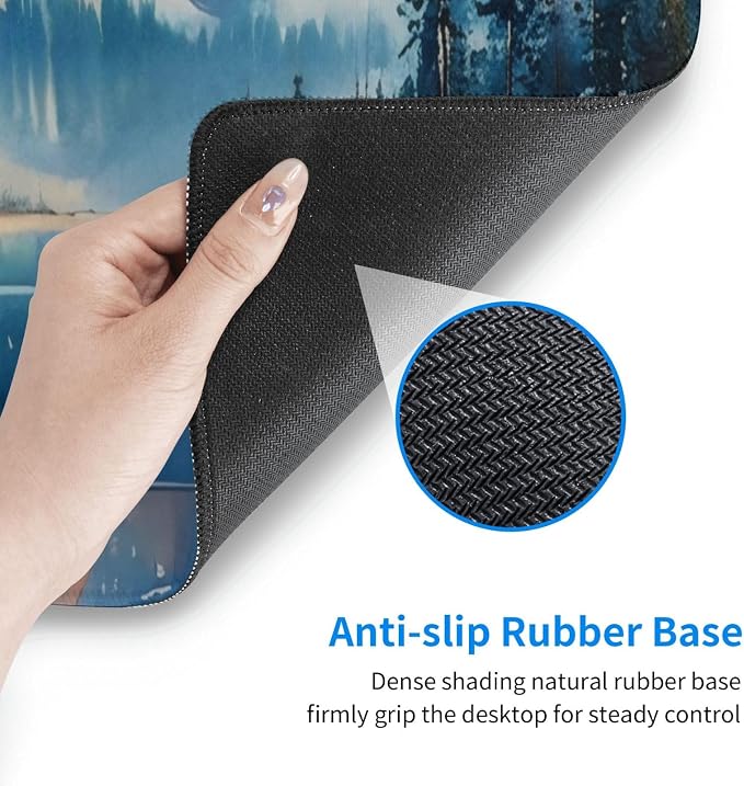 Gaming Mouse Pad, Large Non-Slip Rubber Base Mousepad, Keyboard Mouse Mat - Image 7