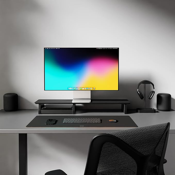 Raico Desk Cockpit Shelf Monitor Stand System Dual Screen Setup Wood Large Desk - Image 2