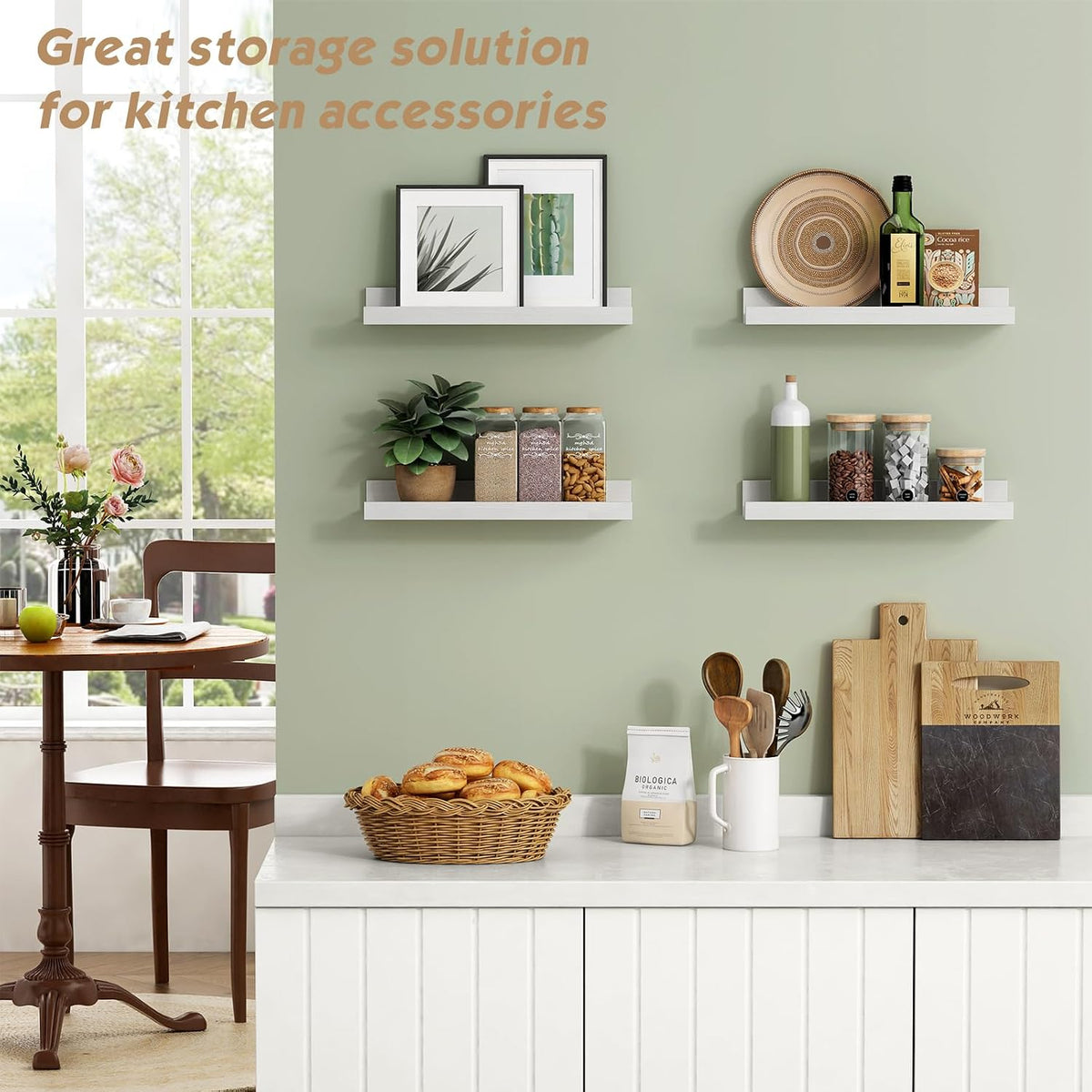 Forbena 16 In Picture Ledge Shelf, Small Floating Shelves with Lip for